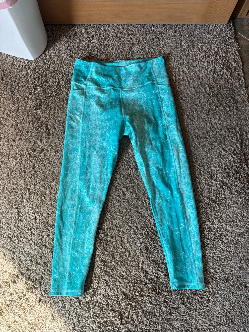 Victoria's Secret Teal Marble-Effect Leggings